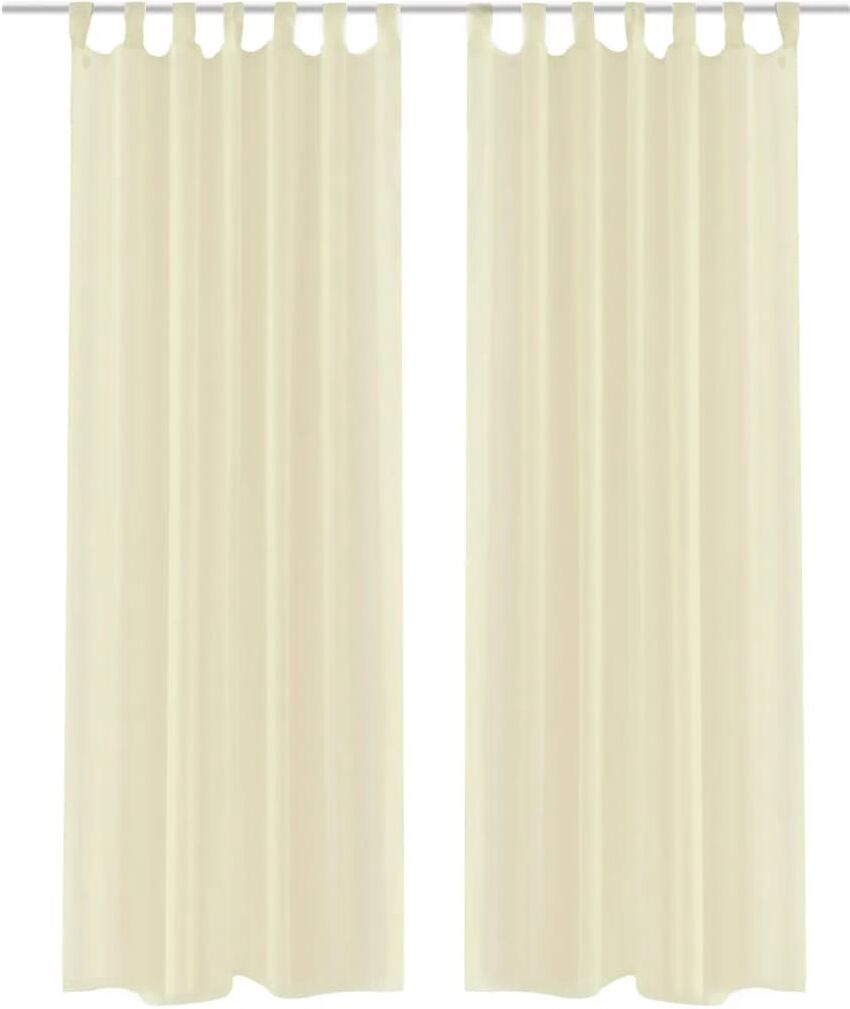 vidaXL Genomskinlig gardin 140 x 225 cm 2-pack Creme
